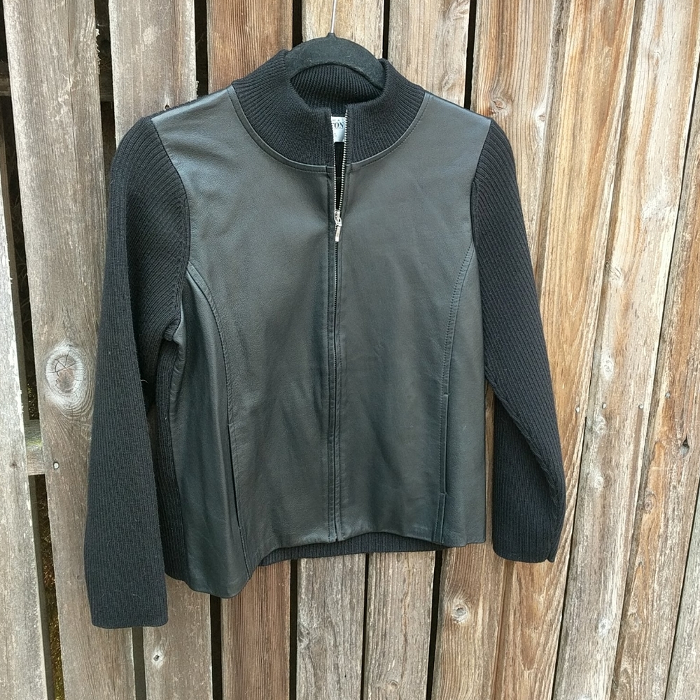 Pendleton Small Petite Jacket Blazer Black Leather - image 5